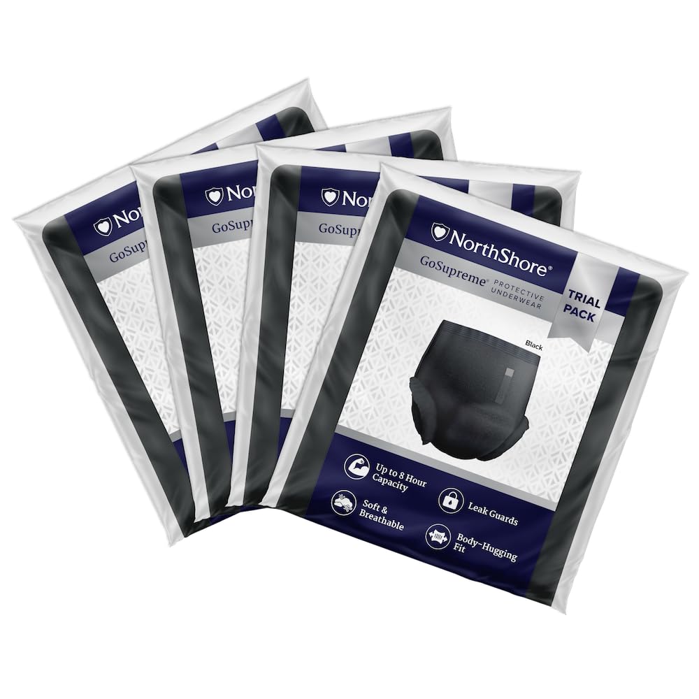 NorthShore GoSupreme Pull-On Incontinence Underwear for Men and Women, 3X-Large, Pack/10