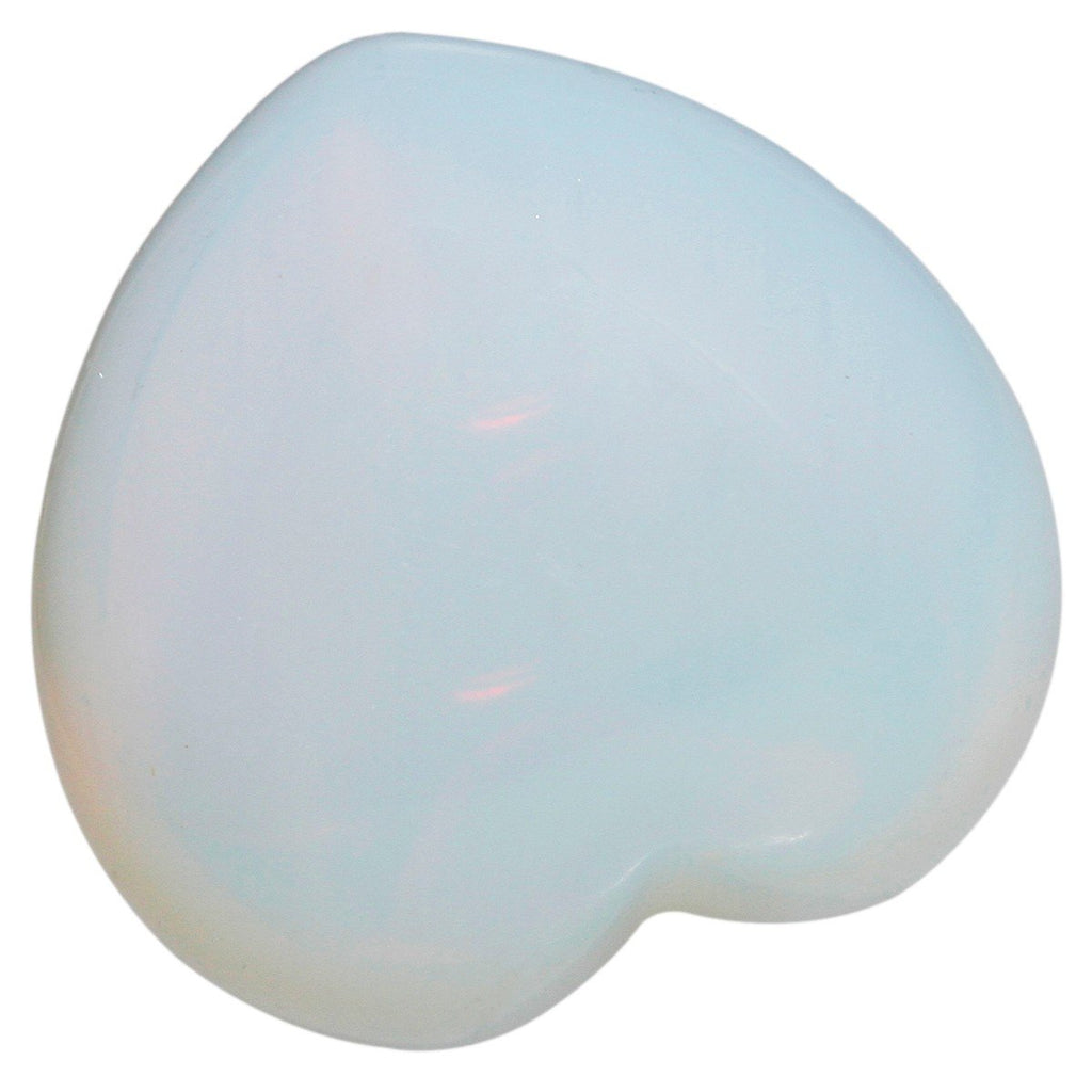 mookaitedecor Healing Crystals Opalite Heart Love Worry Palm Stone Reiki Balancing 0.9 Inch, Pack of 5