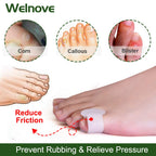 Welnove Gel Toe Separator, Pinky Toe Spacers, Little Toe Cushions for Preventing Rubbing & Relieve Pressure (Pack of 12)