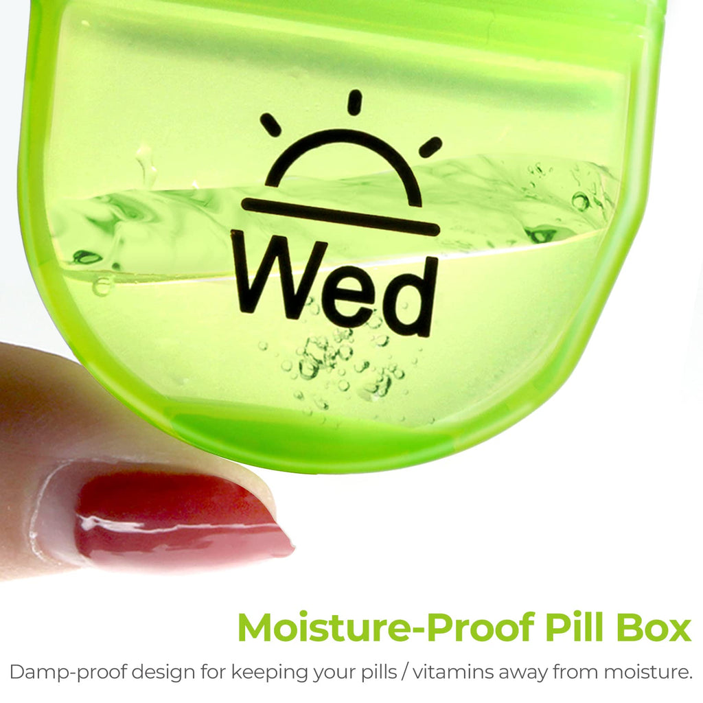 AUVON Pill Box 2 Times a Day, Weekly Pill Organizer AM PM with 7 Daily Pocket Case to Hold Vitamin, Medicine, Medication, and Su