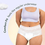 Rael Organic Cotton Cover Overnight Underwear - Panty Style Pad, Unscented, Disposable Period Underwear, Postpartum, Teen, Maxim