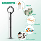 TISUR Large Keychain Pill Holder, Titanium Pill Case Waterproof Pill Fob for Travel Purse Pocket,Pill Organize
