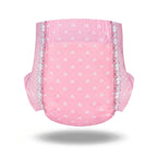 Littleforbig Printed Adult Brief Diapers 10 Pieces - Blushing Baby Pink(L)