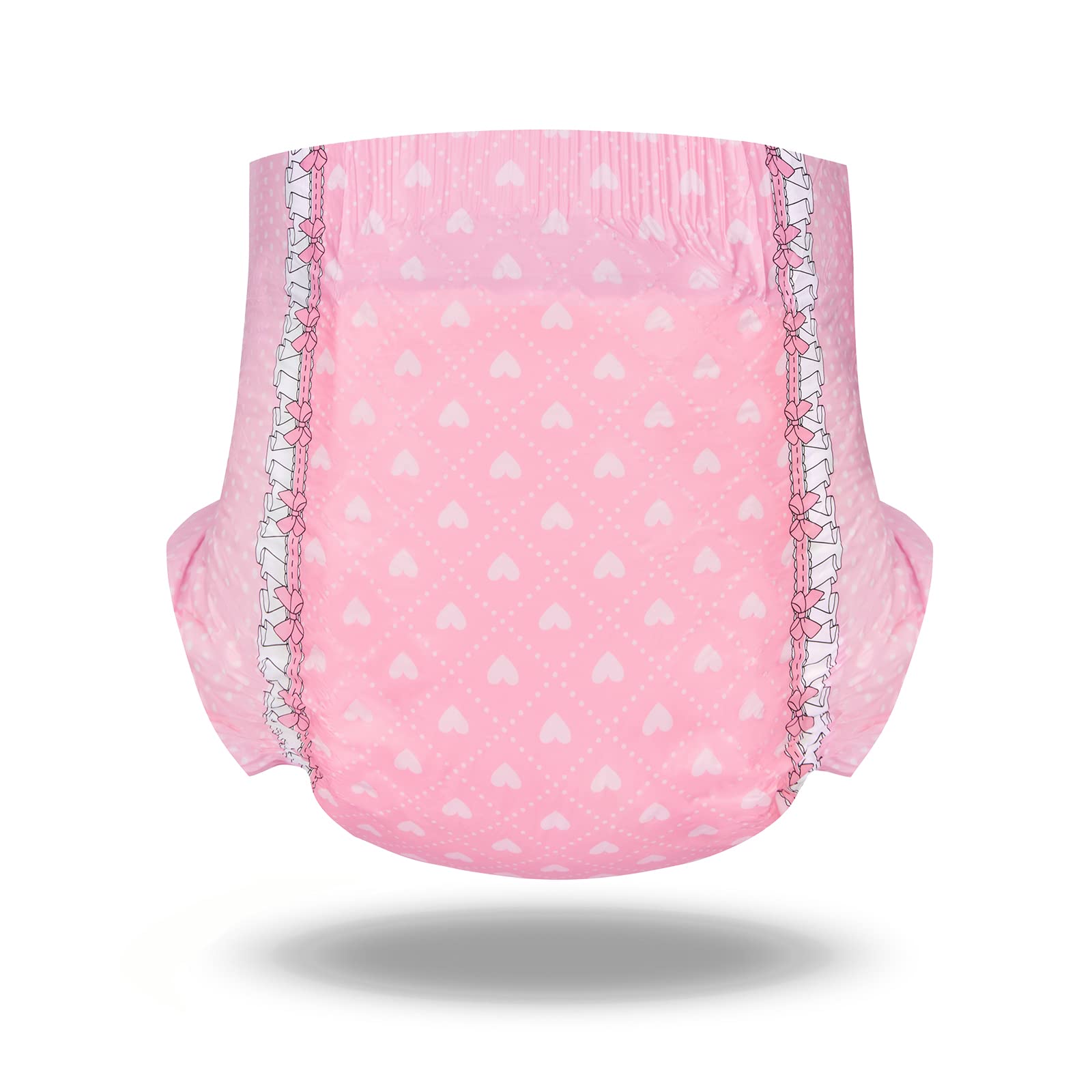 Littleforbig Printed Adult Brief Diapers 10 Pieces - Blushing Baby Pink(L)