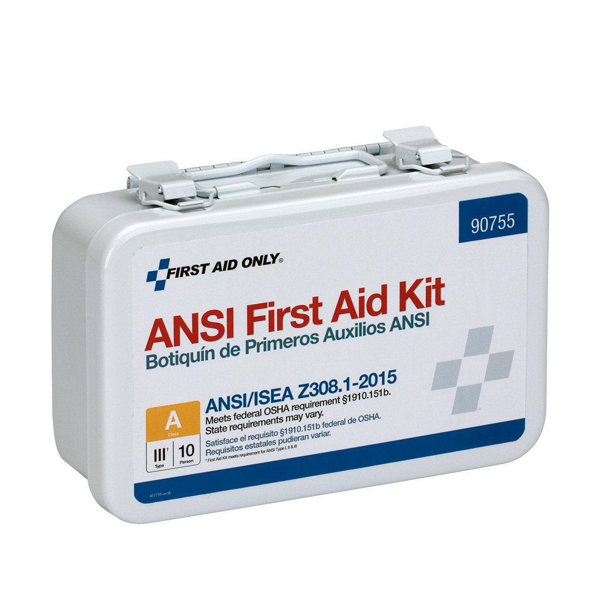 First Aid Only 90755 ANSI A 2015 and OSHA Compliant First Aid Kit, 10-Person Emergency First Aid Kit for Business, Home, Car, an