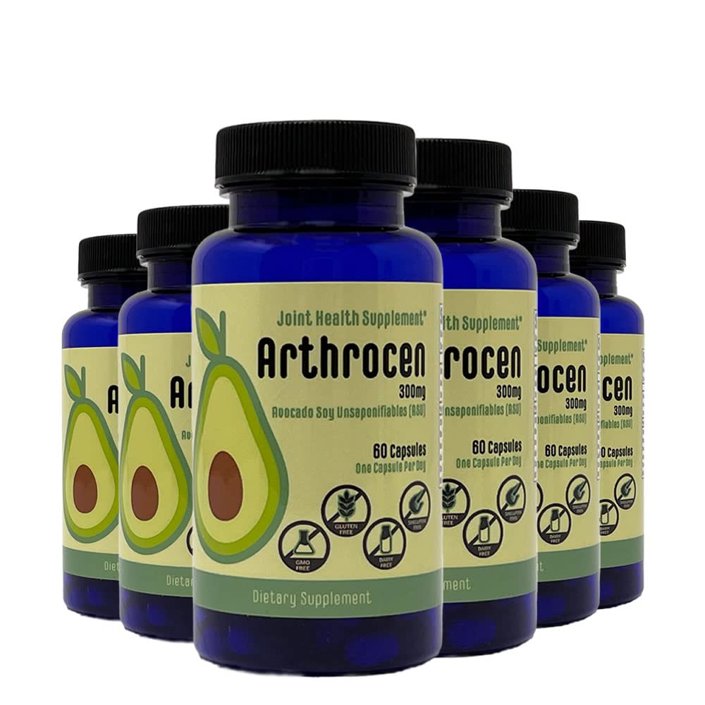 Arthrocen Joint Health Supplement, 300Mg Avocado Soy Unsaponifiable, Non-GMO, Dairy Free, Gluten Free & Shellfish Free, 60 Day S