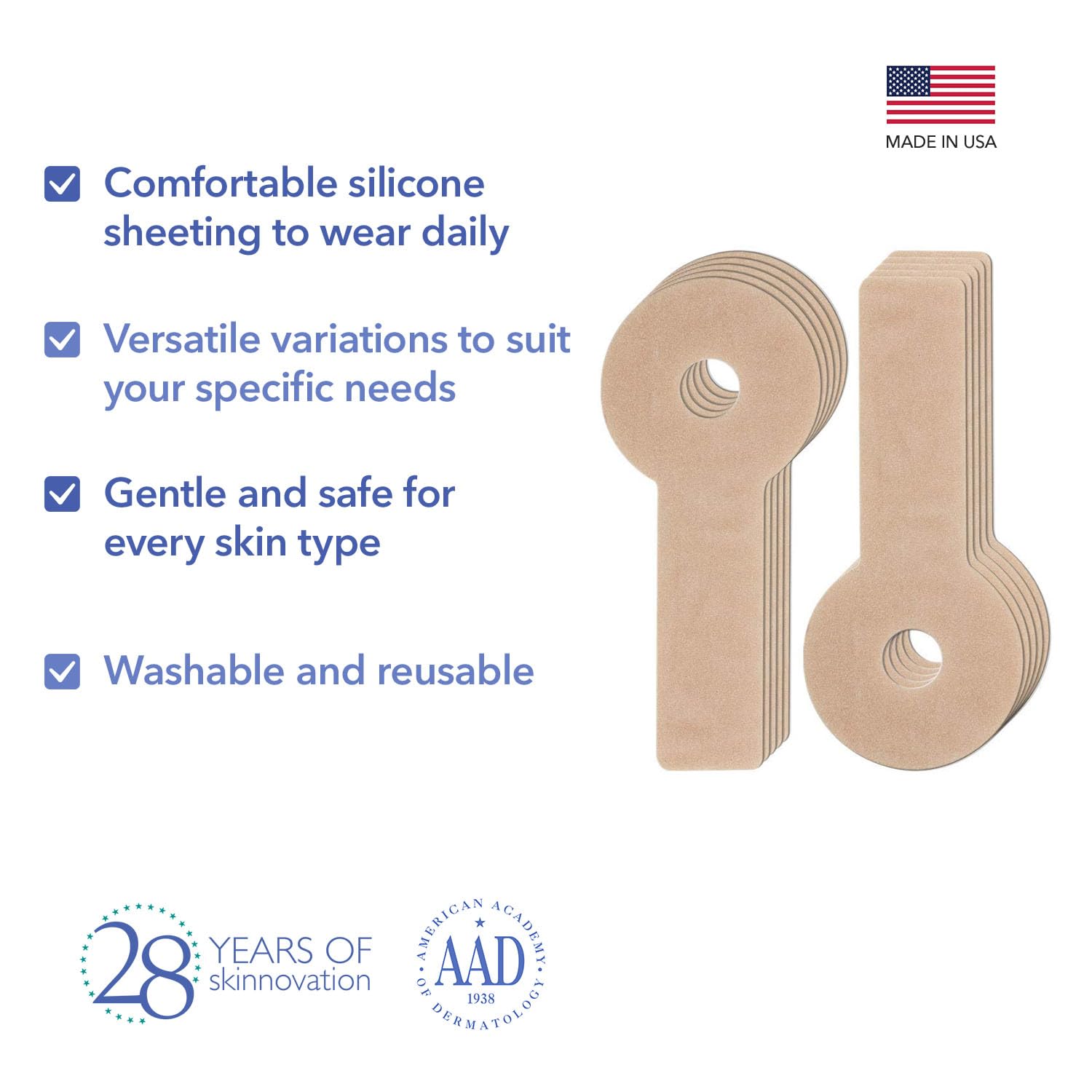 Biodermis Epi-Derm Areopexy Silicone Scar Sheets for Breast Augmentation, Professional Scar Patches in Lollipop Configuration, I