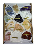 Sublime Gifts 12pc Premium Quality Rough Crystal Healing Gemstone Raw Metaphysical Mineral Stone Collection & Gift Box Set