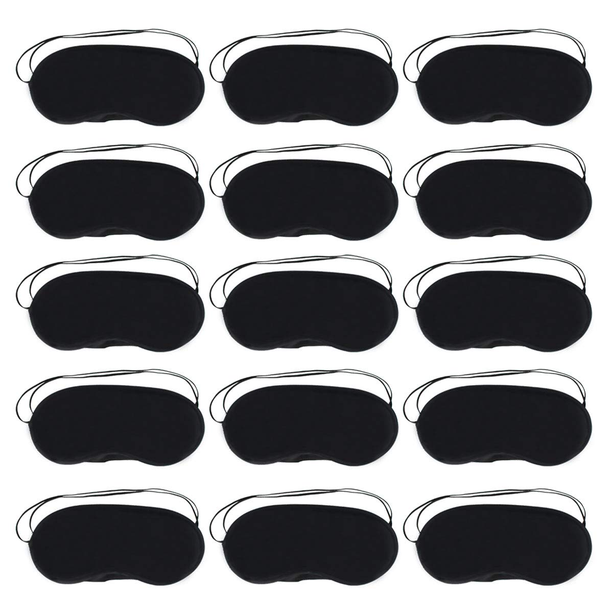 Wobe 30 pcs Black Eye Mask Cover, Sleep Mask with Nose Pad and Elastic Straps Comfortable Lightweight Blindfold Eyeshade Eyepatc