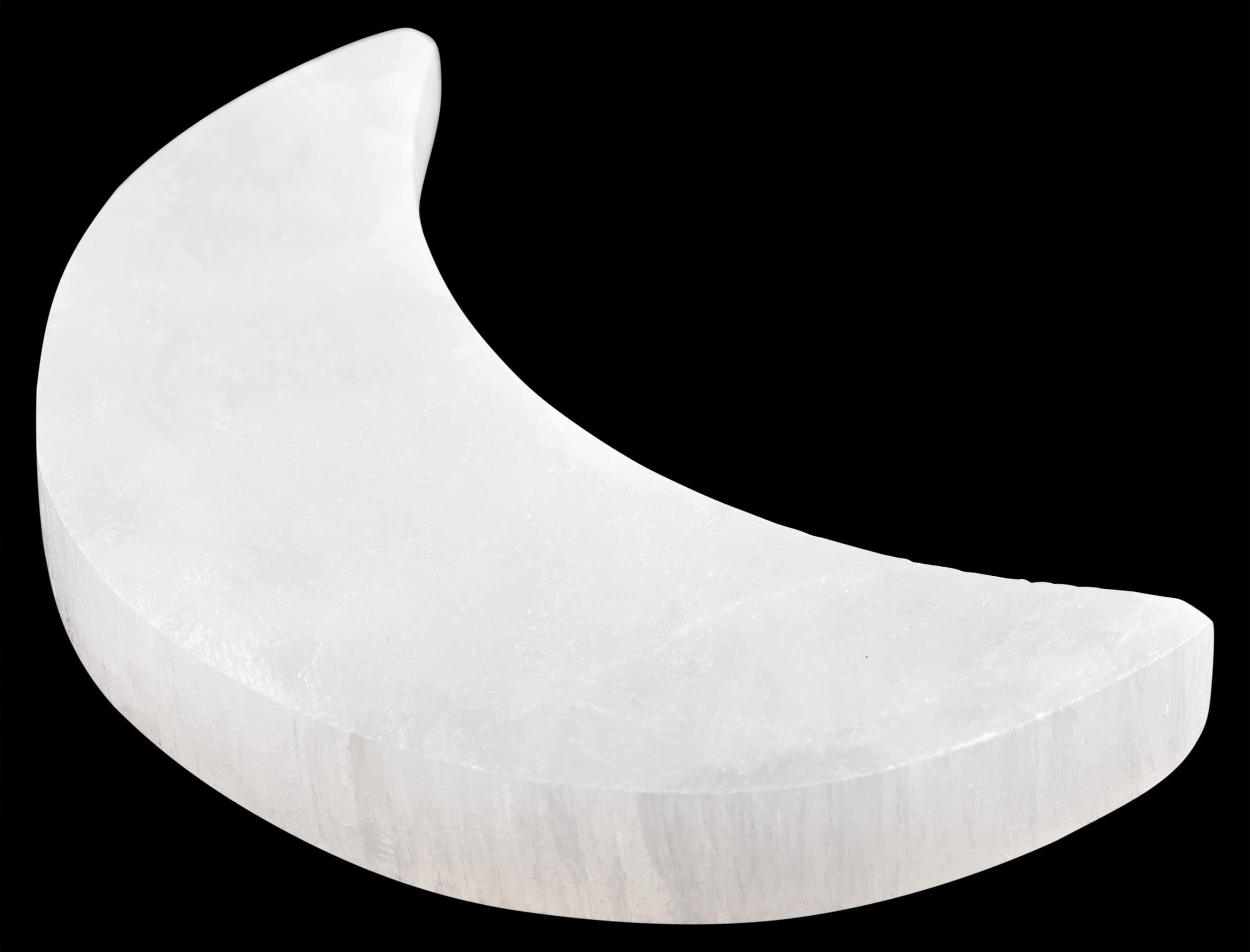 Selenite Charging Plate - 4 Moon Selenite Crystal - Mined and Crafted in Morocco - Ideal for Cleansing and Recharging Crystals a