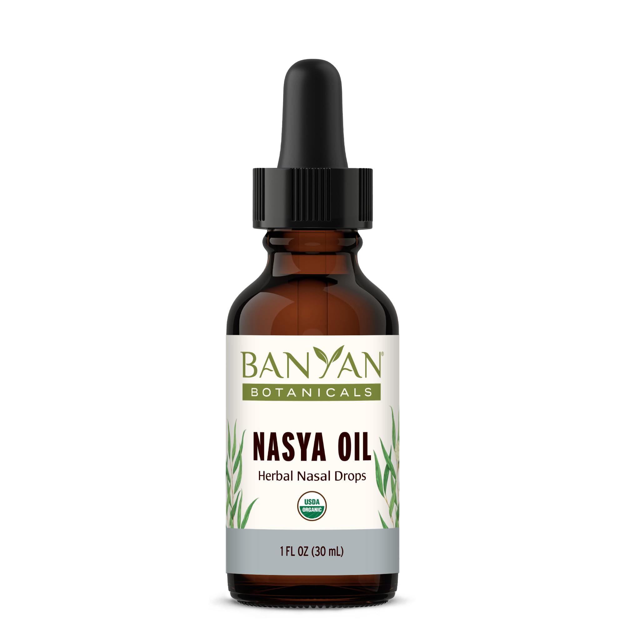 Banyan Botanicals Nasya Oil - Organic Herbal Nasal Drops for Clear Breathing - Ayurvedic Nasal Cleaner and Nose Moisturizer* - O