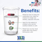 GMS Pill Taker Cup - Makes Swallowing Medium to Large Tablets, Capsules & Pills Easy - Simply Drink Medicines Along with Water -
