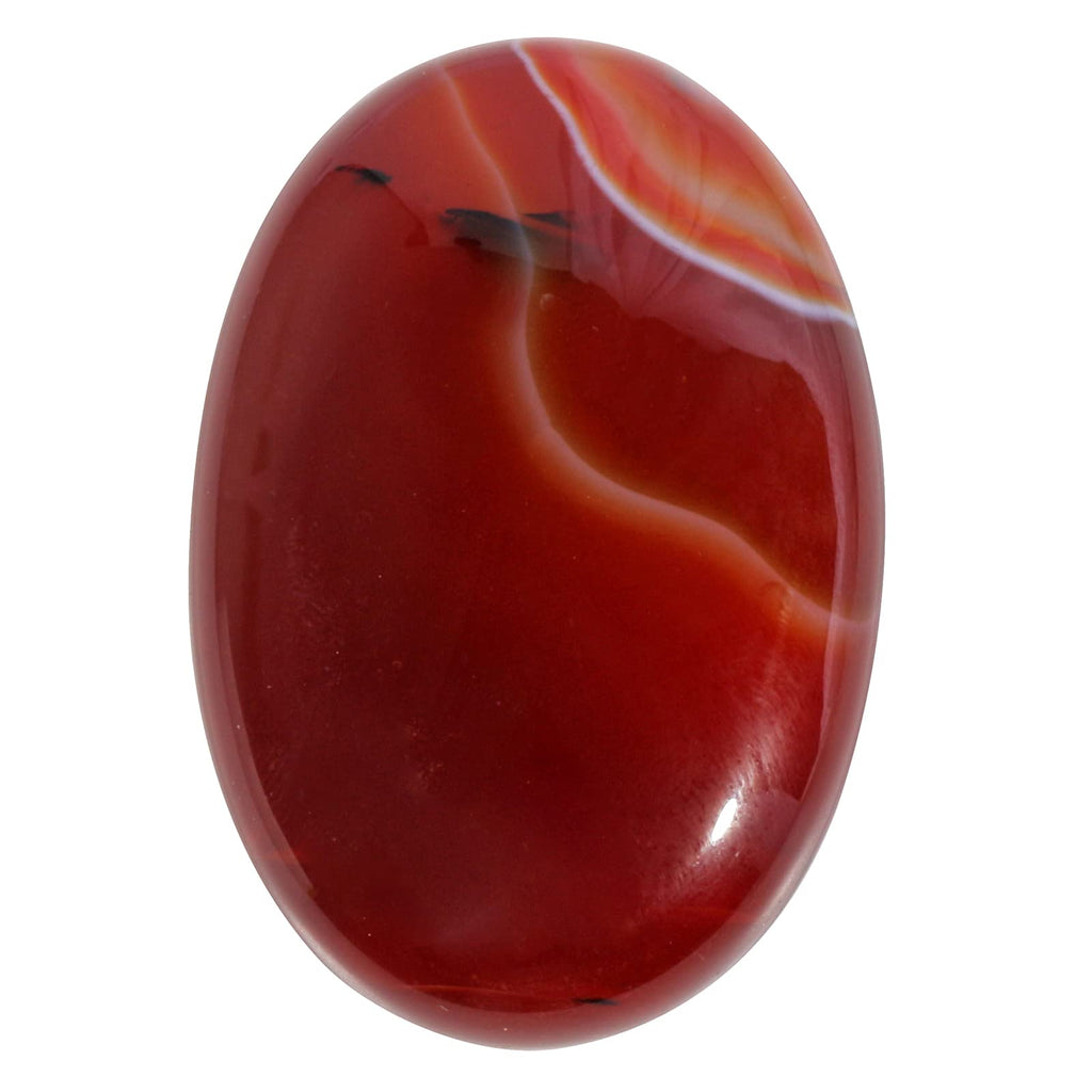 Loveliome Natural Red Agate Oval Polished Worry Stones, Healing Crystal Indoor Fountain Stones Massage Energy Anxiety Relief Ite