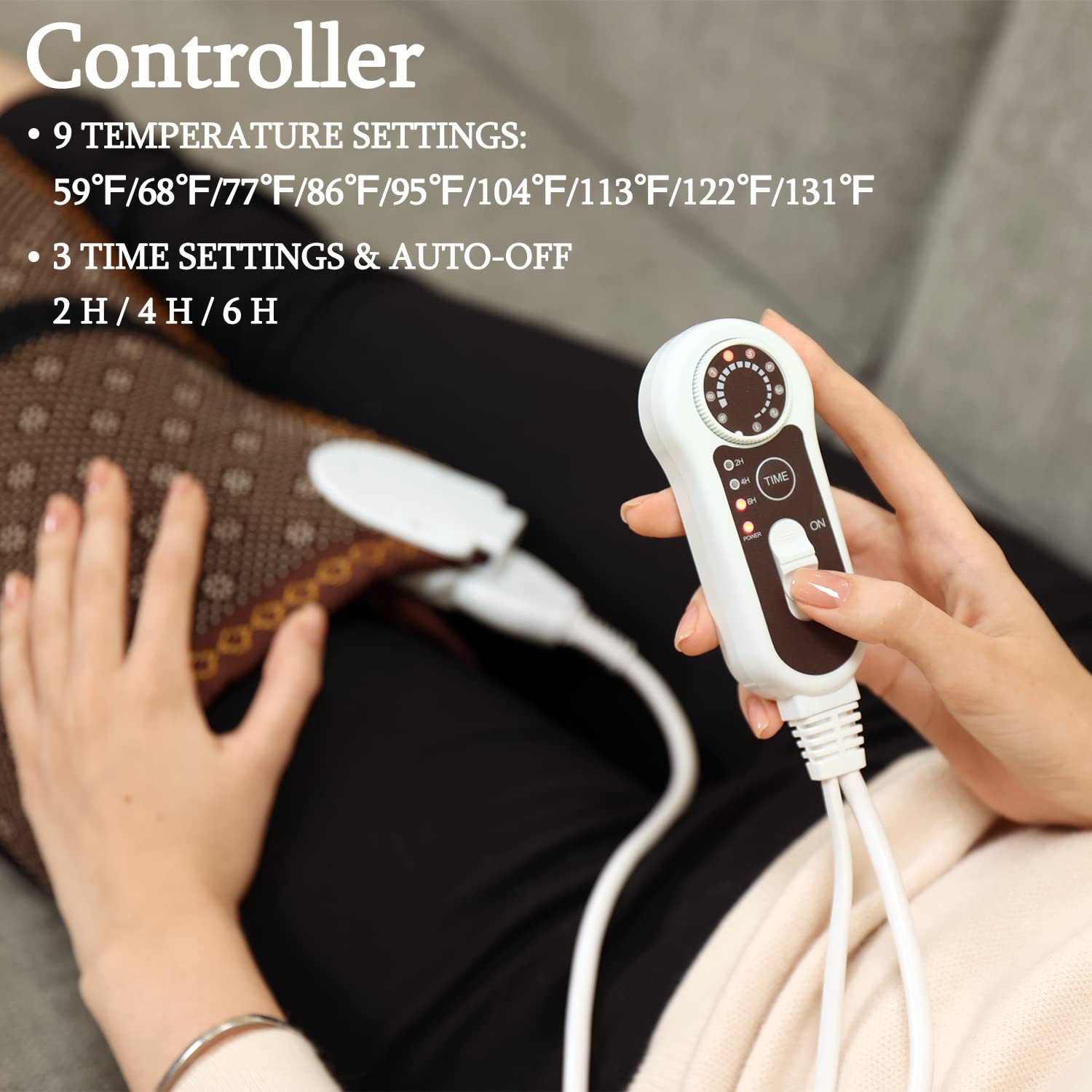 Far Infrared Heating Pad, Natural Jade and 2 Different Tourmaline Heating Pad, Electric Heating Pads for Back Neck Shoulders and