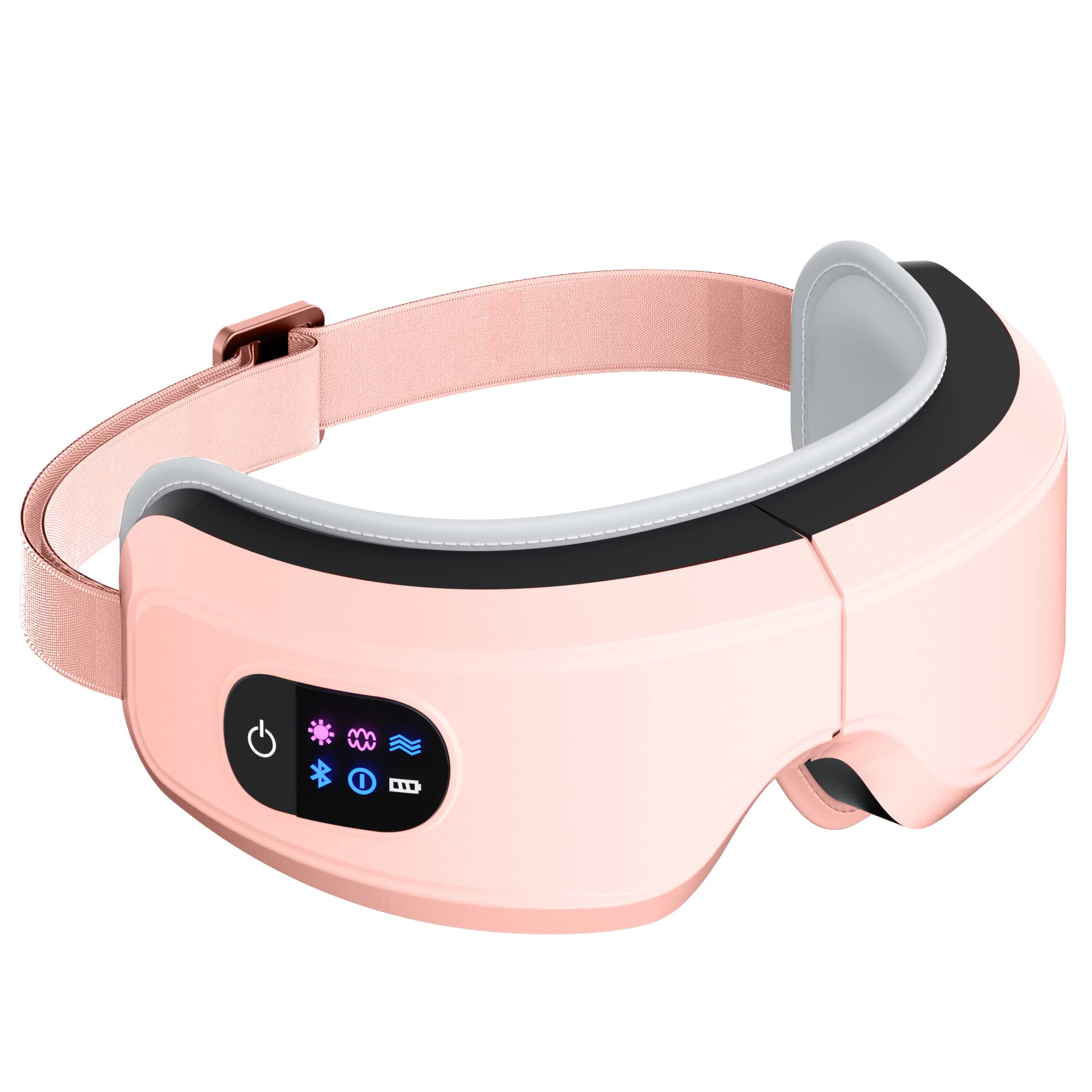 TLINNA Eye Massager with Airbag Kneading,Constant Temperature Hot Compress, Multi-Frequency Vibration and Bluetooth Music (Pink,