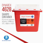 Dynarex 4628 Sharp Container, Provides a Safe Disposal of Medical Waste and Needles, Non-Sterile & Latex-Free, 3 Gallons, Made w