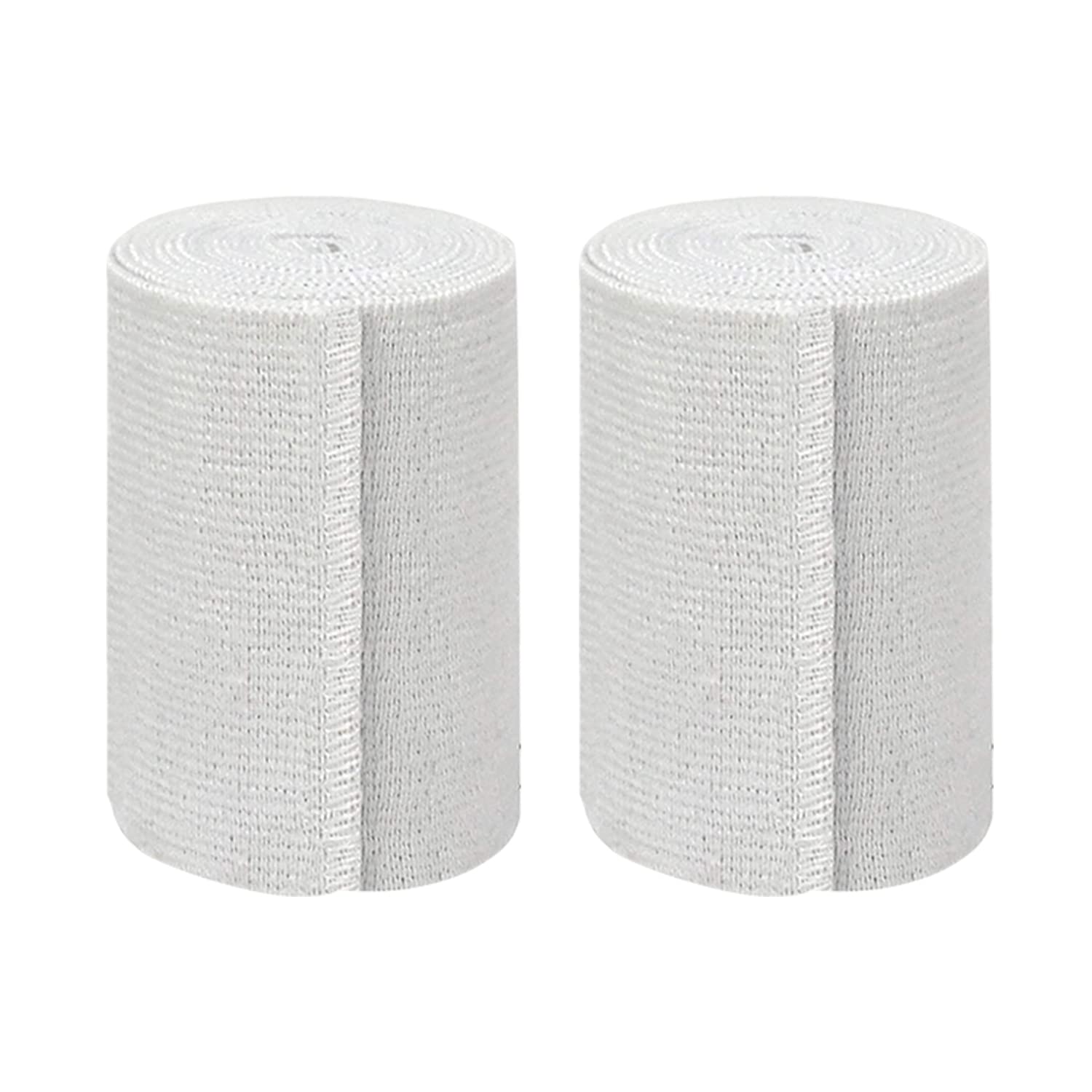 Nexskin 3 Letex Free Bandges - Comfort Elastic Bandage with Single Hook & Loop Closure - White, 2 Pack