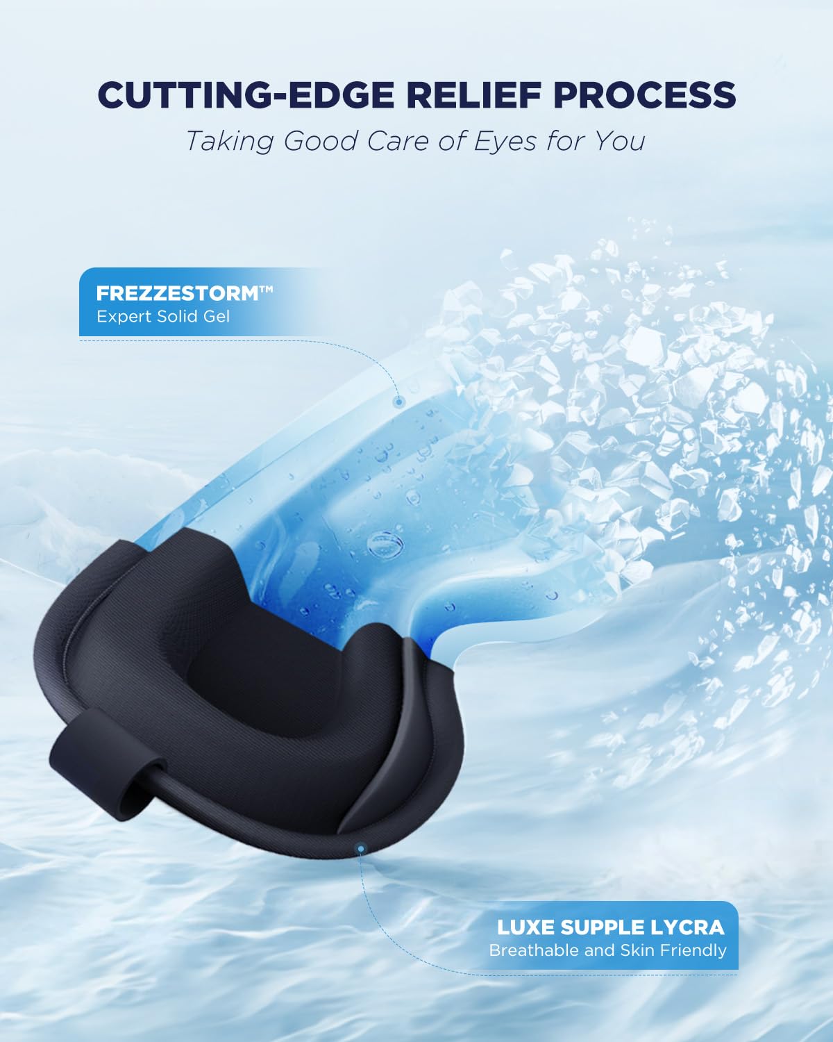 2 Pack 3D Cooling Gel Eye Mask - Reusable Cold Sleep Mask, Eyes Ice Pack with Hot & Cold Compress Therapy for Puffiness, Dark Ci