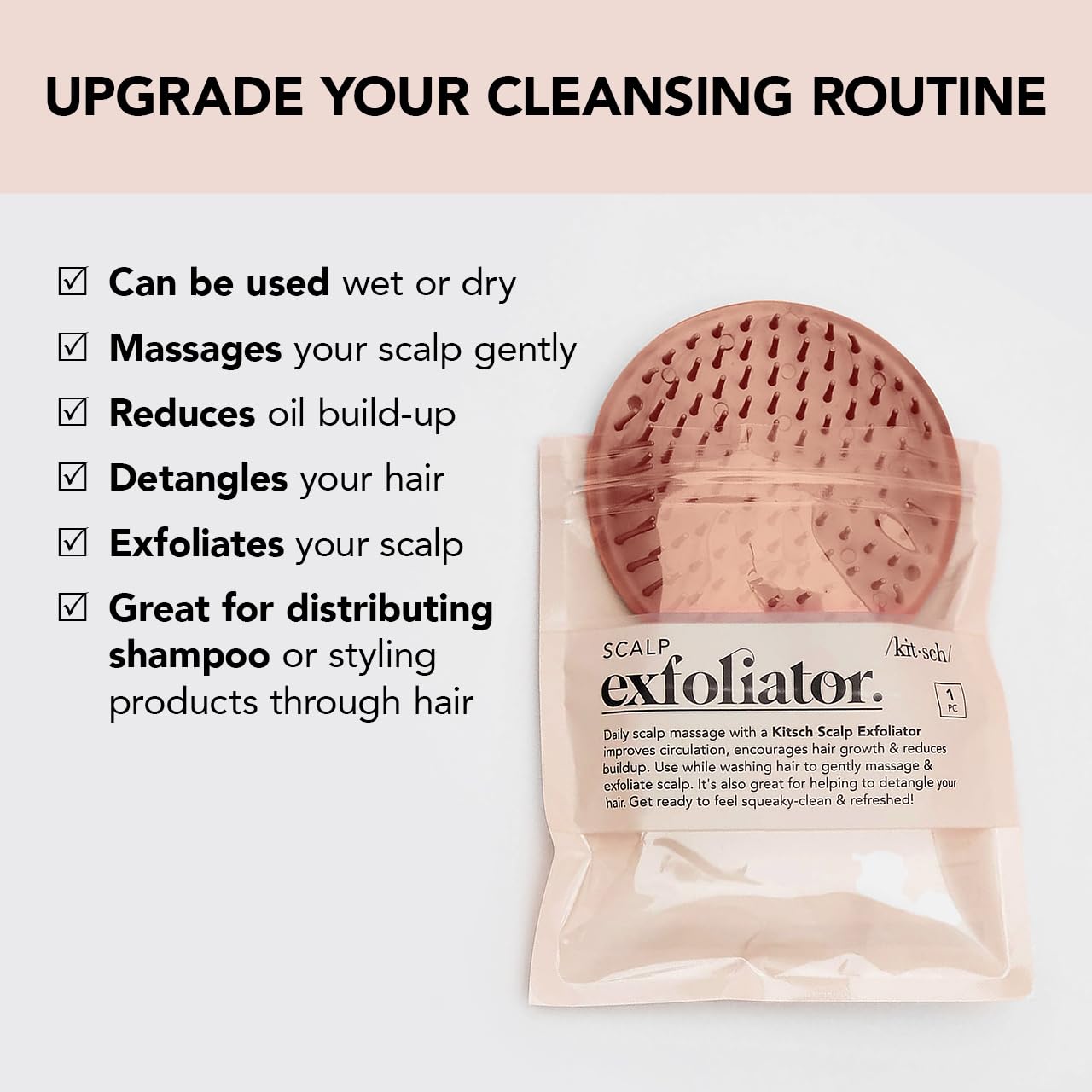 Kitsch Hair Scalp Massager Hair Growth, Shampoo Brush - Scalp Scrubber & Hair Massager for All Hair Types | Hair Brush for Hair