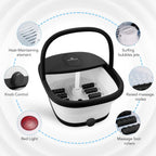 SPA4PIEDS 2025 Collapsible Foot Spa Bath with Massage Roller and Jets, Red Light, Pedicure Tool, Feet Soaking Tub for Stress Rel