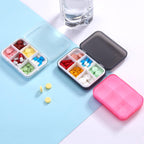 ZDQZC Portable Pill Organizer - Slim Pill Box for Purse or Travel, Compact Pill Case(6 Compartment,Gray)