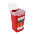 Ever Ready First Aid Sharps Container with Split Lid Design and Locking Mechanism for Sharp Waste Disposal, 1 Quart - 24 Count