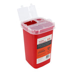 Ever Ready First Aid Sharps Container with Split Lid Design and Locking Mechanism for Sharp Waste Disposal, 1 Quart - 24 Count