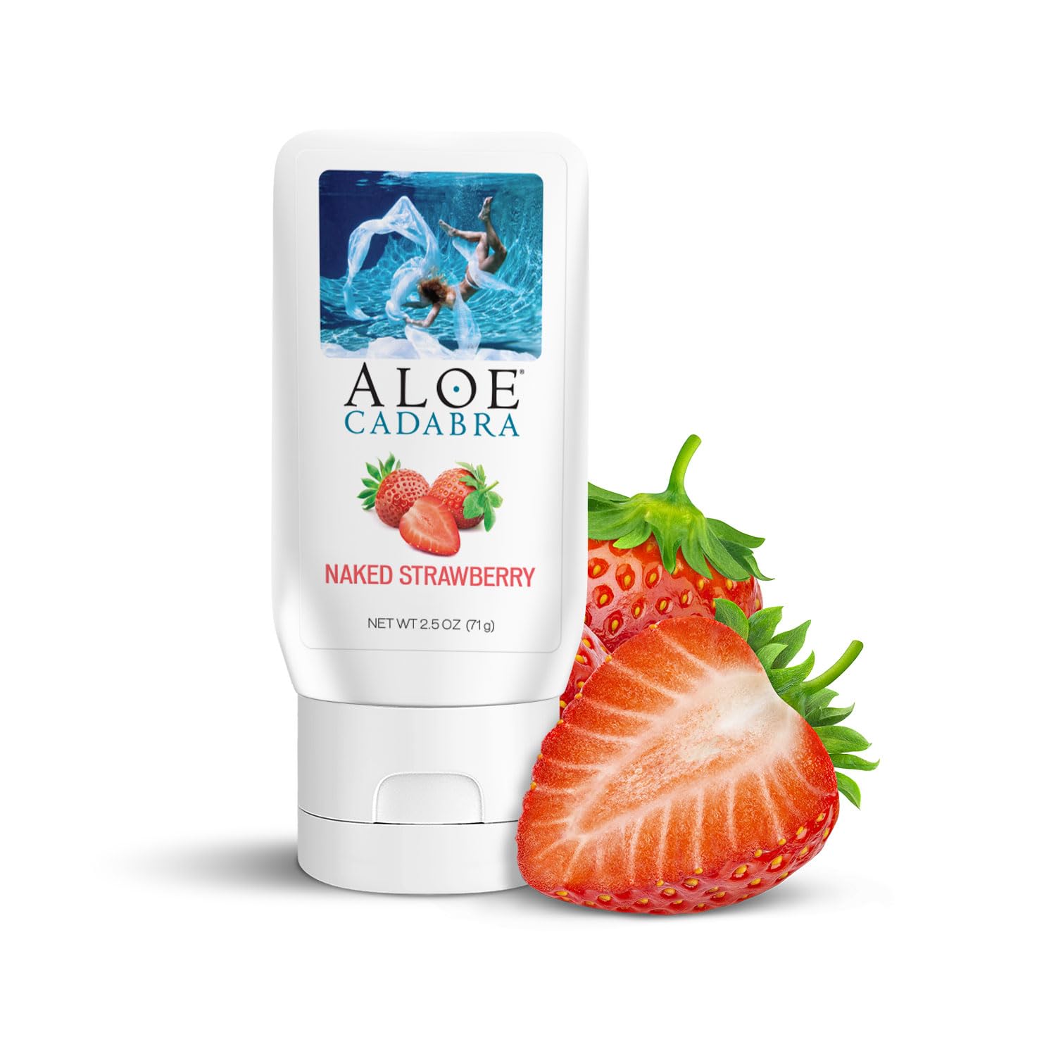 Aloe Cadabra Flavored Lube, Organic, Natural Personal Lubricant for Women, Men & Couples, Strawberry, 2.5 Oz