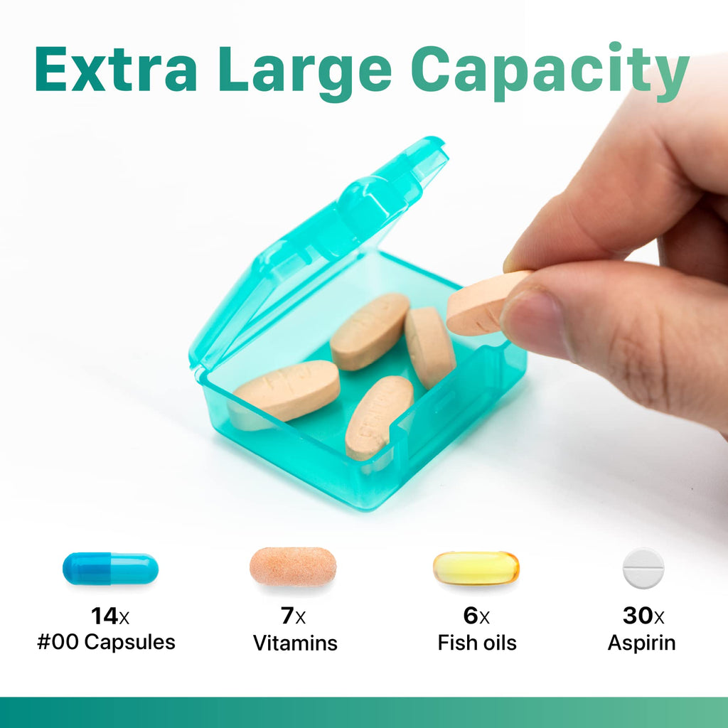 Sukuos Small Pill Box 3 pcs, Cute Travel Pill Case Daily Pill Organizer Portable for Pocket Purse for Vitamin Fish Oil Supplemen