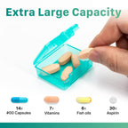 Sukuos Small Pill Box 3 pcs, Cute Travel Pill Case Daily Pill Organizer Portable for Pocket Purse for Vitamin Fish Oil Supplemen