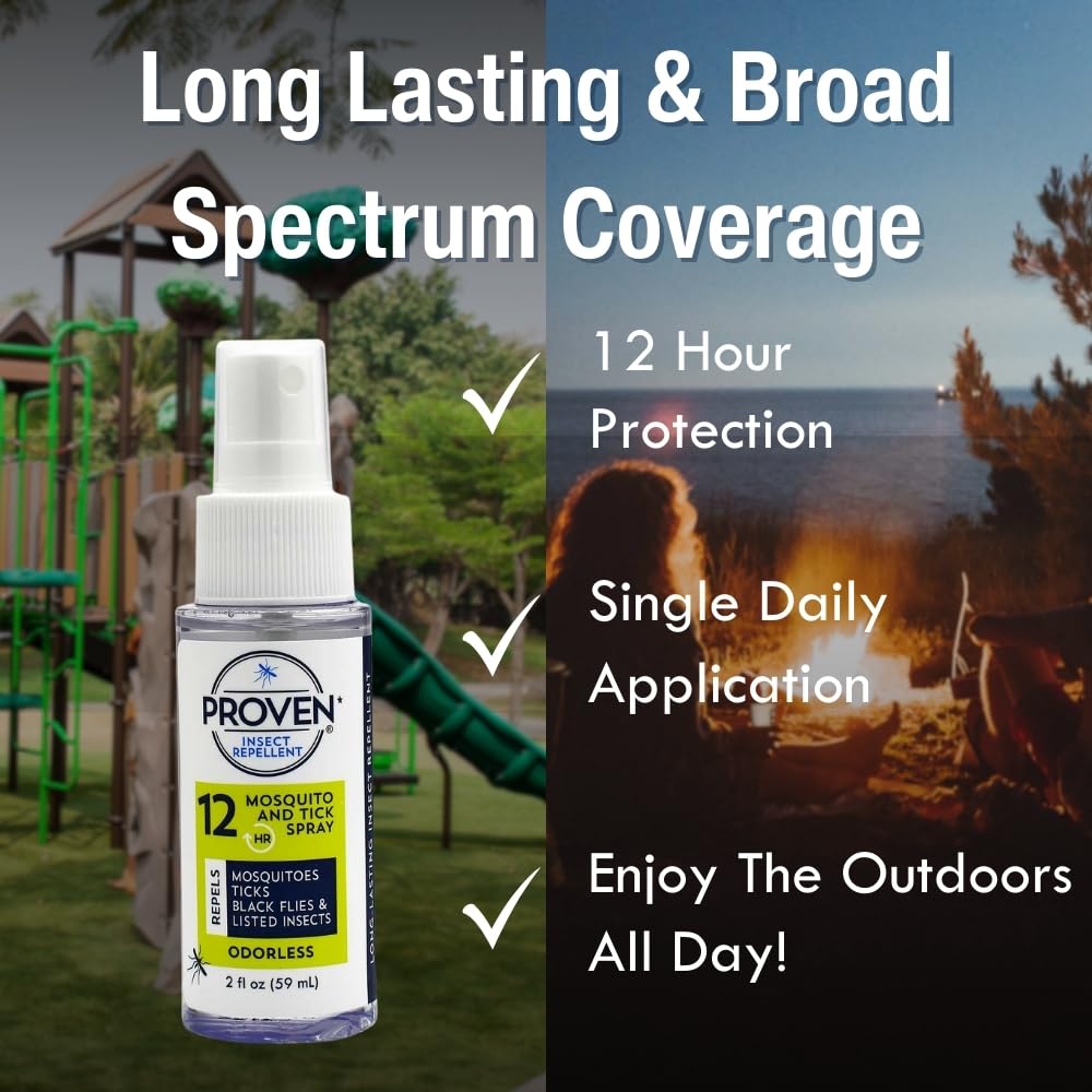 Proven Insect Repellent Spray, Keep Mosquitoes, Ticks and Flies Off, DEET Alternative Repellent, Up to 14-Hour Protection, Great