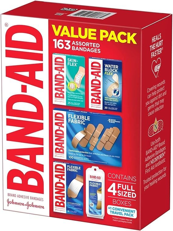 Generic Band-A.i.d Brand Adhesive Bandages Variety Pack (163 ct.), White