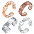 Cigmag 4PCS Copper Rings for Women, 99.99% Pure Copper Magnetic Ring Strong Magnets, Adjustable Thumb Fingers Ring with Jewelry 
