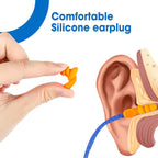 AZEN 55 Pairs Silicone Ear Plugs, Reusable Earplugs for Noise Reduction, 25dB NRR Corded Ear Plugs for Sleeping Noise Cancelling
