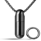 TISUR Keychain Pill Holder, Titanium Pill Case Small Pill Organizer Waterproof Pill Box, EDC Portable Pill Container Metal Tube 