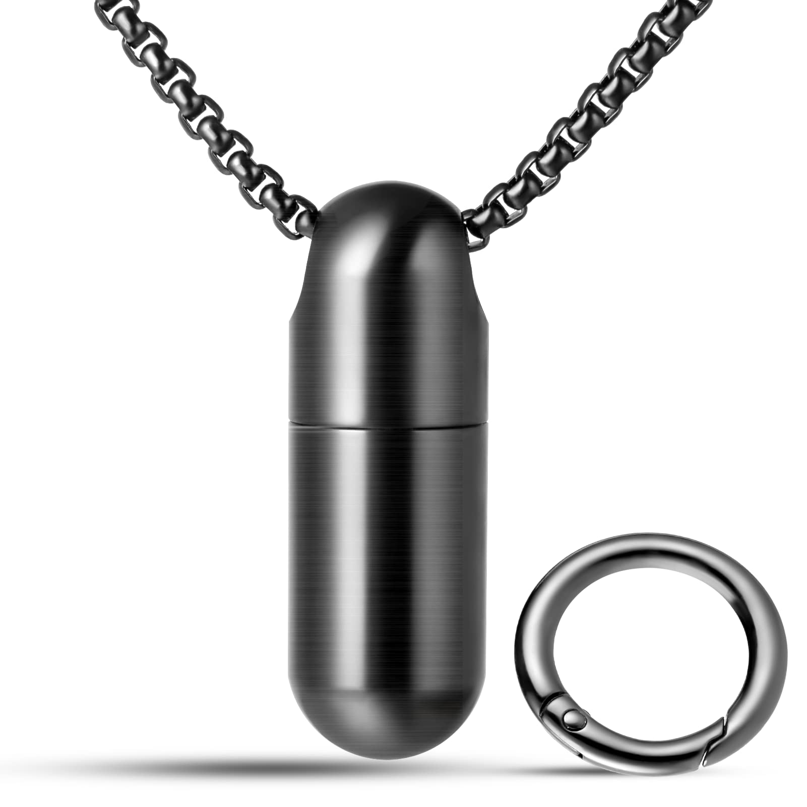 TISUR Keychain Pill Holder, Titanium Pill Case Small Pill Organizer Waterproof Pill Box, EDC Portable Pill Container Metal Tube 