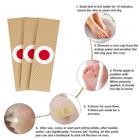 MYMULIKE Corn Remover Pads for Feet Toes, Extra Strength Corn Removal - Fast Effective Foot Corn Remover for Bottom of Foot, Lar