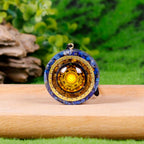 Day Day Up Lapis Lazuli Orgone Pendants Tiger Eye Necklace With Rotating Pendant - Energy Anxiety Gemstone For Protection And He