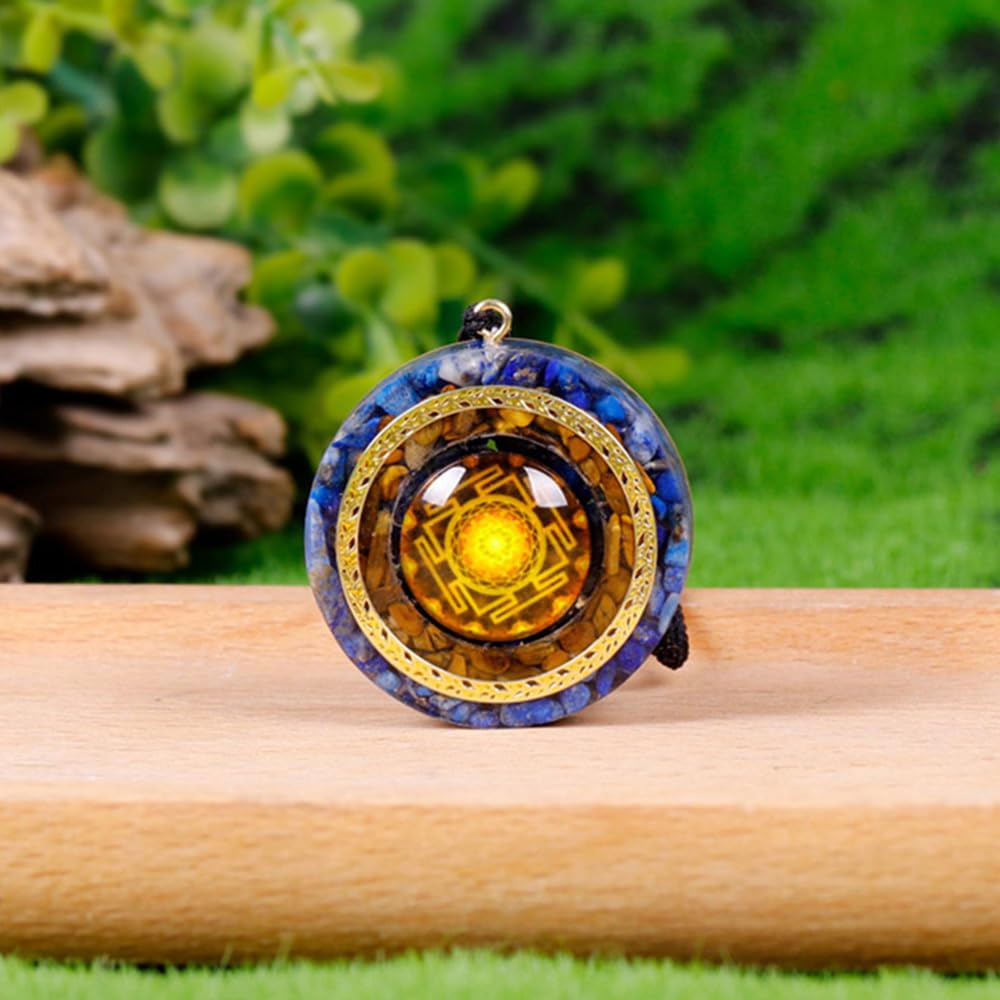 Day Day Up Lapis Lazuli Orgone Pendants Tiger Eye Necklace With Rotating Pendant - Energy Anxiety Gemstone For Protection And He