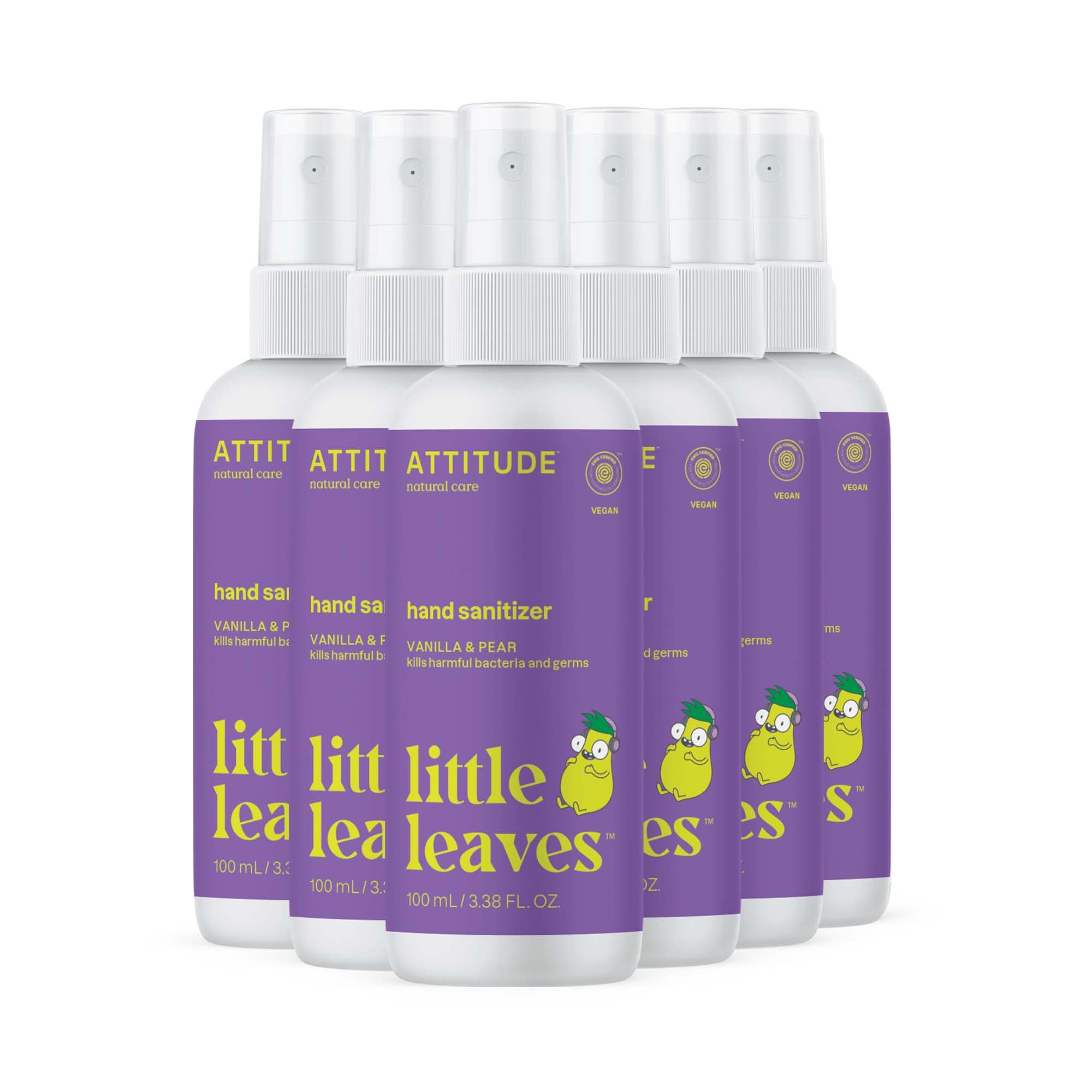 ATTITUDE Hand Sanitizer Spray for Kids & Adults, EWG Verified, Travel Size, Dermatologically Tested, Plant and Mineral Based, Ve