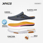 XPACS Mens Elegant Orthotic Loafers with Elastic Lace, Stylish Supportive Walking Shoes for Plantar Fasciitis Relief, Breathable