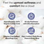 SANDIS Feminine Pad for Women - 100% Organic Cotton Ultra Thin with Wings for Periods Menstrual Pads Sanitary Napkins Leak Prote