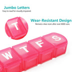 XL Weekly Pill Organizer 7 Day, MOLN HYMY 1 Week Jumbo Pill Dispenser Case One Time a Day, Daily Medicine Container to Hold Medi