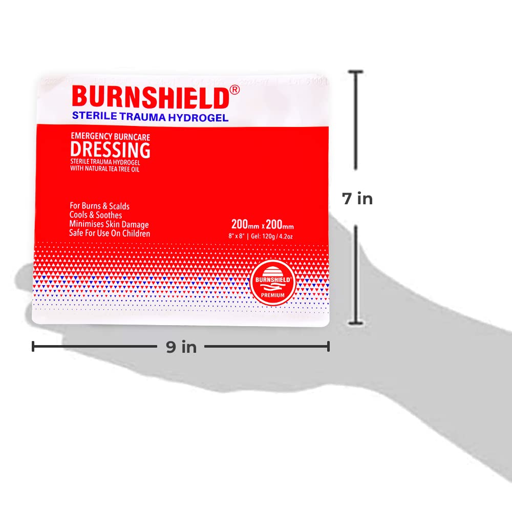 Burnshield Sterile Emergency Burn Dressing 8x8 (20cm x 20cm) Cools The Burn