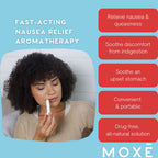 MOXE Nausea Nasal Inhaler Sticks, All Natural Essential Oil Blend, Ginger, Cardamom, Peppermint, Sweet Orange, Upset Stomach, He