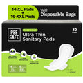 Pee Safe Comfort Ultra Thin Sanitary Pad For Women | 30 Pads 14 Xl Pads + 16 Xxl Pad For Rash Free Periods | Cottony Soft Sanit