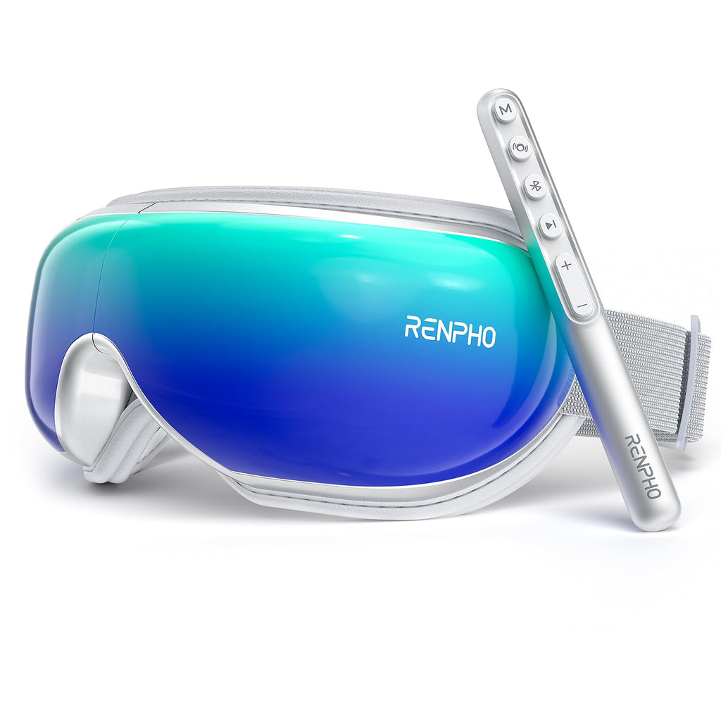 RENPHO Eye Massager, Eyeris1 Heated Eye Massage Mask FSA HSA with Remote, Compression, Bluetooth, Migraine Massager for Eye Stra