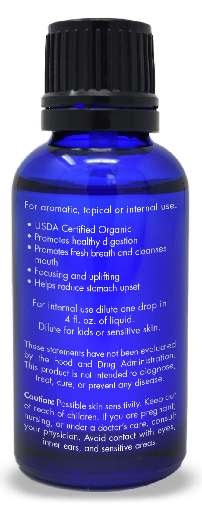 Organic Spearmint Oil by Zongle - 100% Pure Natural, Therapeutic & Food Grade for Facial Hair PCOS, Face, Facial Hair Removal, F