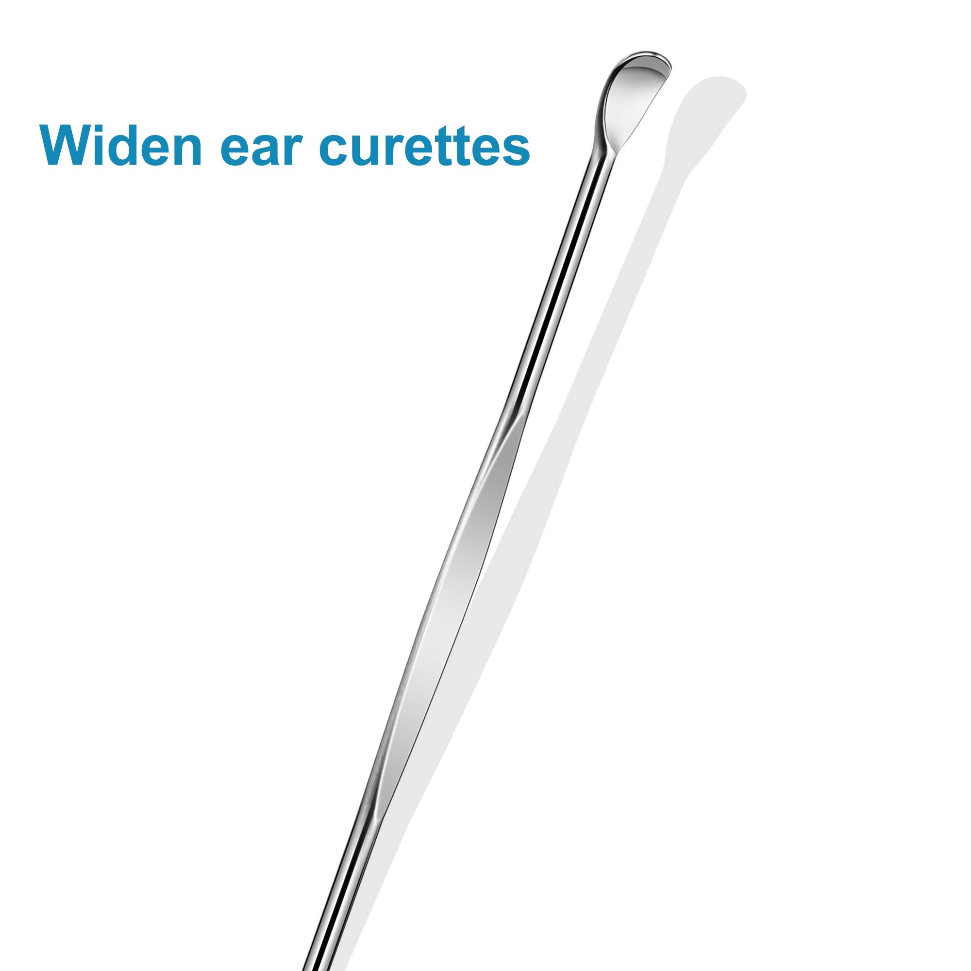 10pcs Sliver Metal Ear Cleaner Ear Pick Ear Spoon Earwax Curette Remover Earpick Tool Hanging Clean Tool for Ear Key Hanging Key