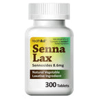 HealthA2Z Senna Laxative | 300 Count | Sennosides 8.6mg | Natural Vegetable | Laxative Ingredients | Overnight Relief | Bowel Mo
